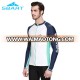 SBART factory wholesales high quality unisex adult lycra rashguard sunscreen swim shirt surfing wetsuit with front zipper