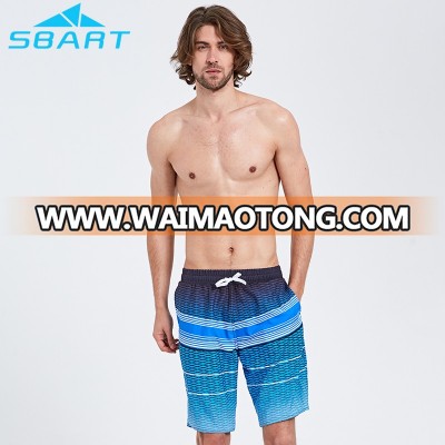 Men's Quick Dry Swim Trunks Water Ripple Swimsuit Beach Shorts Blue