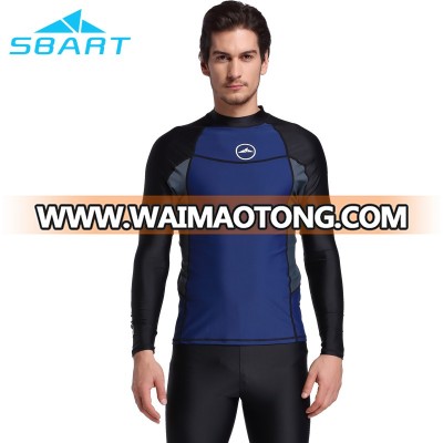 2017 men's blank color long sleeve rash guard upf50+ swim shirt quick dry surfng t shirt fitness rash vest