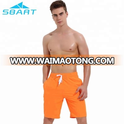 2018 new arrival high quality mens plain color beach shorts 100% polyester board shorts with lining and pocket