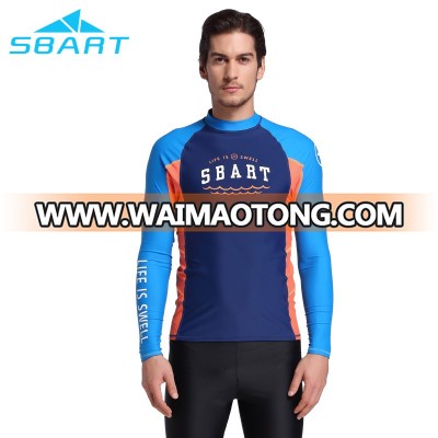 sbart 710 mens long sleeve t shirt mixed color with custom logo rash guard for swimwear, beachwear and surfing wear