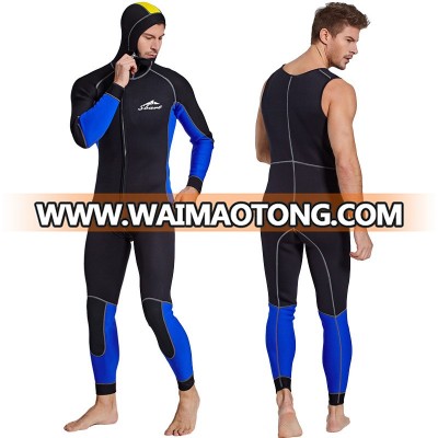 SBART 3mm Men's surfing springsuit hooded soft SBR neoprene two pieces wetsuit