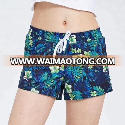 2018 new arrival women sublimation print board shorts 4 way stretch beach shorts fitness trunks