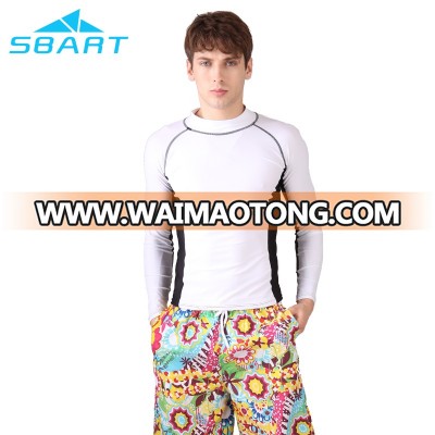 sbart male long sleeve nylon/spandex rashguard shirt plain color rash guard quick dry sun protect rash vest