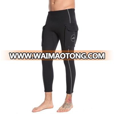 SBART High Waist Neoprene  Swim Fitness Wetsuit Pants Mens With Pocket